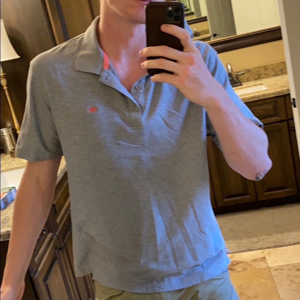 Gray collared shirt